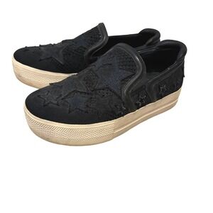 Ash Jeday Black Star‎ Patchwork Slip On Platform Sneakers Shoes Womens 36